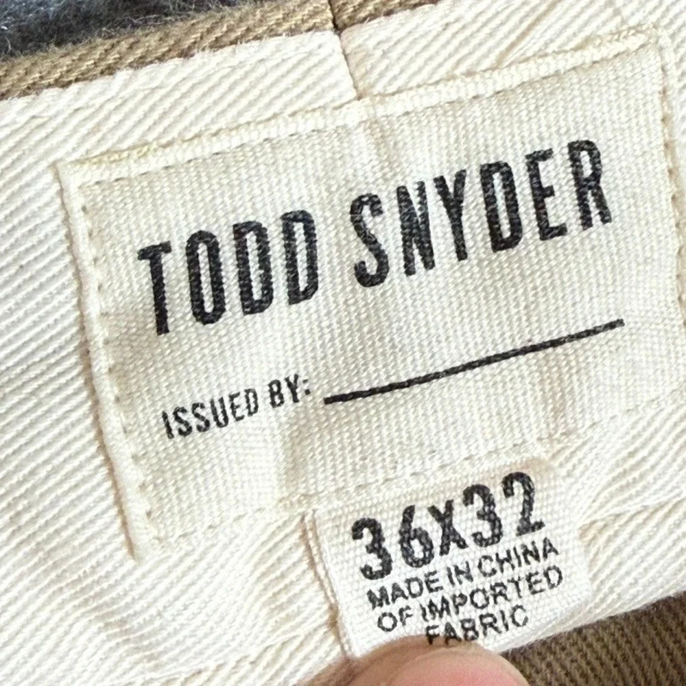 Todd Snyder Mens Selvedge Chino Pants Khaki Tan 100% Japanese Cotton 36x32